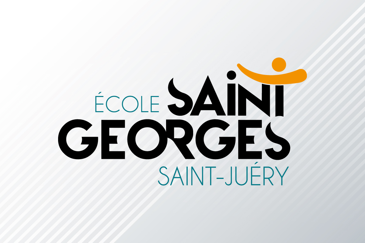 Logo typographique moderne de l'École Saint-Georges à Saint-Juéry, création d'identité visuelle pour établissement scolaire par Well Com Studio Graphique à Albi.