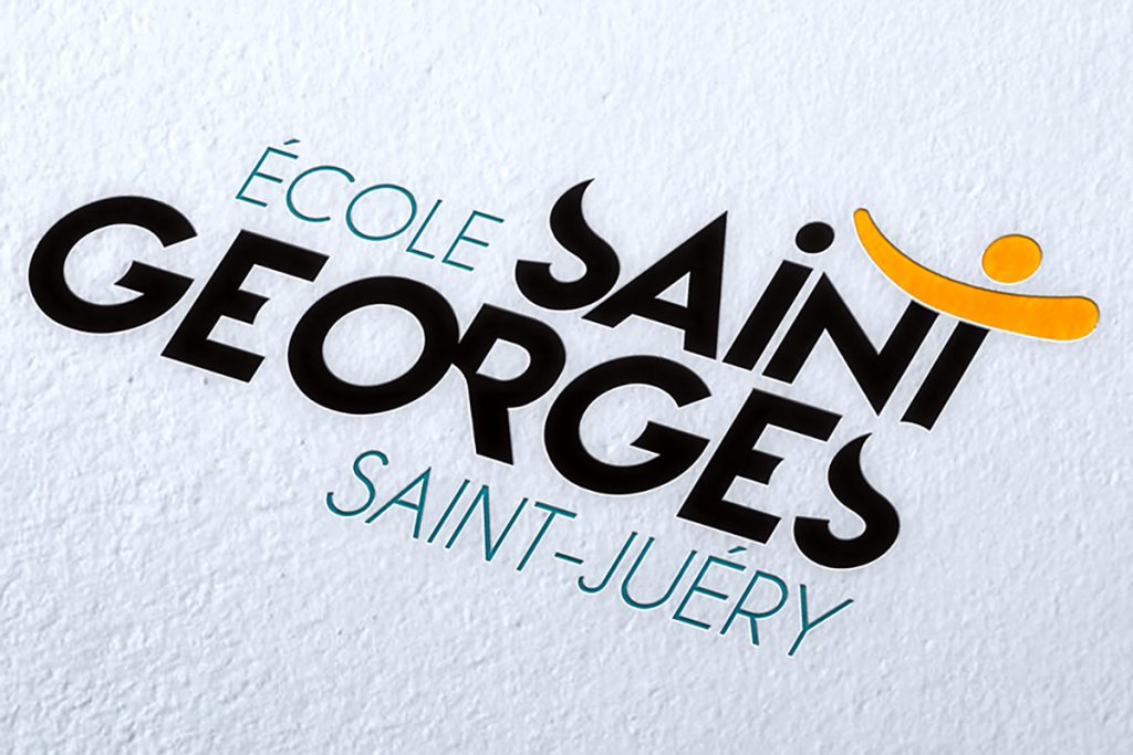 Logo typographique moderne de l'École Saint-Georges à Saint-Juéry, création d'identité visuelle pour établissement scolaire par Well Com Studio Graphique à Albi.