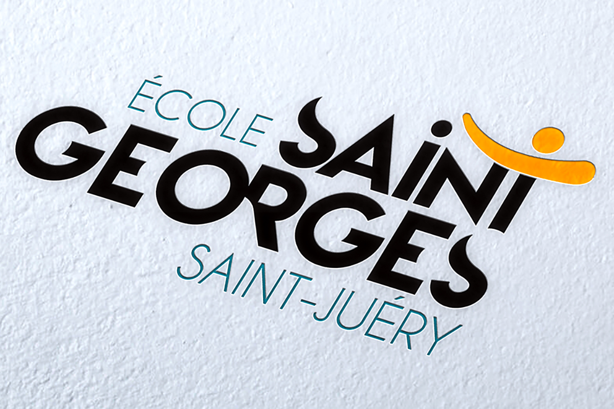 Logo typographique moderne de l'École Saint-Georges à Saint-Juéry, création d'identité visuelle pour établissement scolaire par Well Com Studio Graphique à Albi.